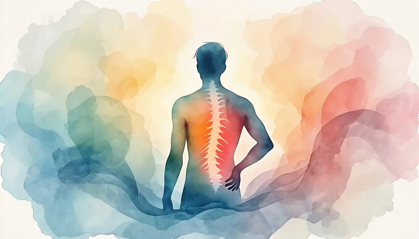 abstract painting of back pain