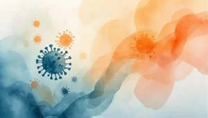 abstract watercolor painting representing a virus