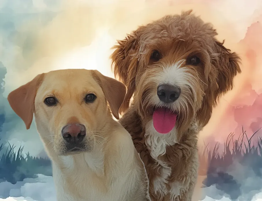 watercolor-dog-portrait Ayday and Rose